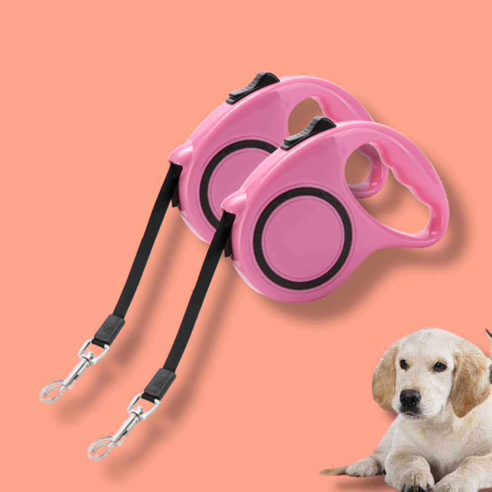 (반려)강아지 자동리드줄3m 핑크 2개 하네스 산책 목줄