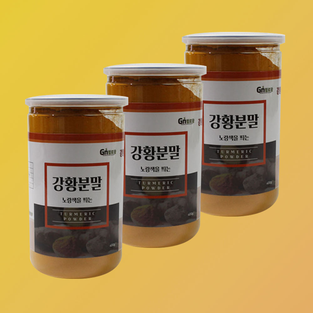 헬로팜 강황 분말 380g 밀폐 용기 제품 x 3개